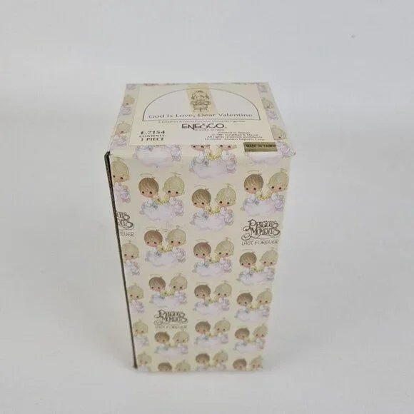 Precious Moments E-7154 Girl Holding Heart God Is Love Dear Valentine Retired - Picture 6 of 6